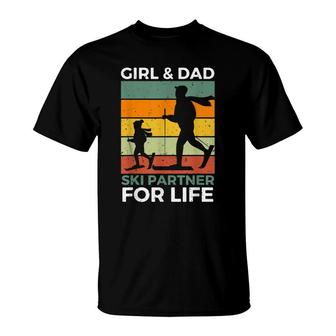 Girl And Dad Ski Partner For Life Daughter Kids Matching T-Shirt - Seseable