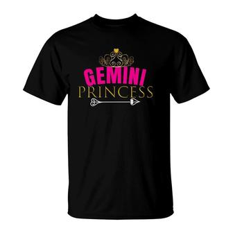 Girls Cute Gemini Princess Birthday Party Outfit Gift T-Shirt - Seseable