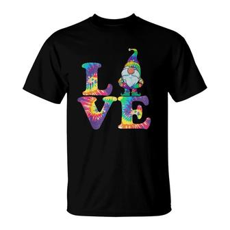 Gnome Love Hippie Gnomes Tie Dye Retro Style Vintage Peace T-Shirt - Seseable