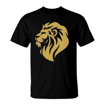 Gold Wilderness Lion Art For Men Women Kids T-Shirt | Mazezy