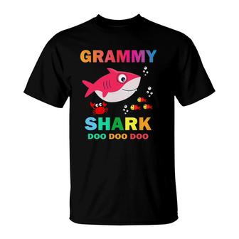 Grammy Shark Fathers Day Gift From Wife Son Daughter T-Shirt - Seseable
