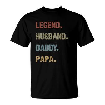 Grandpa Fathers Day Legend Husband Dad Papa Vintage Retro T-Shirt - Seseable