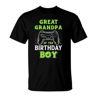 Great Grandpa Of The Birthday Boy Birthday Boy Matching Video Gamer T-Shirt - Seseable