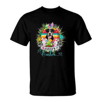 Greater Swiss Mountain Dog In Easter Eggs Basket Easter Day T-Shirt | Mazezy