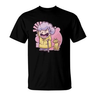 Grumpy Grandma Cat Lover Gift T-Shirt | Mazezy