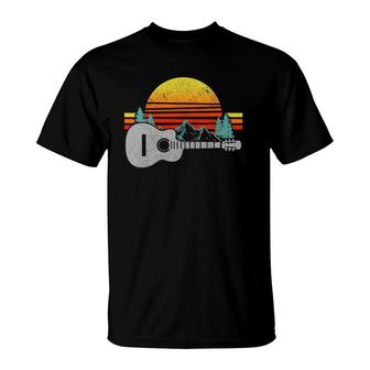 Guitar Vintage Mountains Retro Musician Guitarist Gift T-Shirt | Mazezy