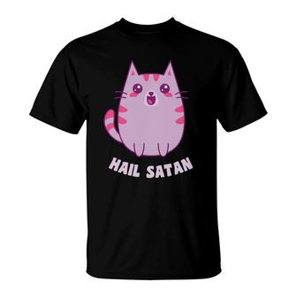 Hail Satanic Kawaii Cat T-Shirt - Monsterry CA