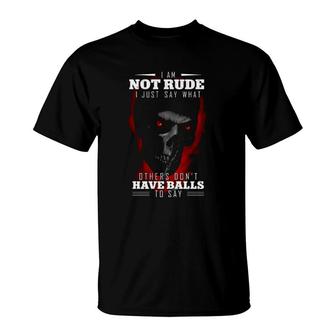 Halloween Silent Skull Not Rude Say What Others Dont Have Balls To Say T-Shirt | Mazezy