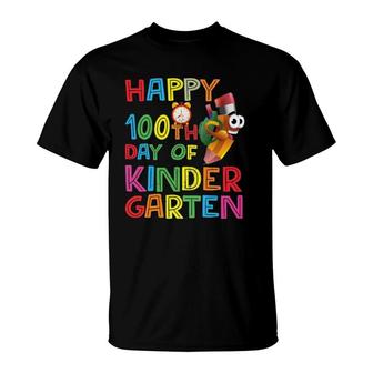 Happy 100 Days Kindergarten School Teacher Student 100Th Day T-Shirt - Seseable