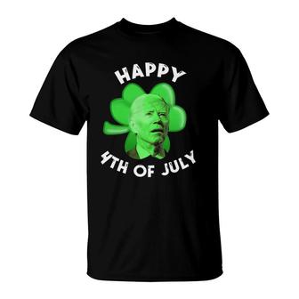 Happy 4Th Of July Joe Biden Clover Shamrock St Patricks Day T-Shirt - Seseable