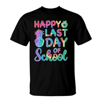 Happy Last Day Of School Tie Dye Cool Teacher Hello Summer T-Shirt - Seseable