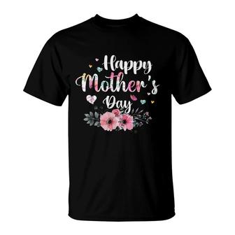 Happy Mothers Day 2022 Cute Floral For Women Mom Grandma T-Shirt - Seseable