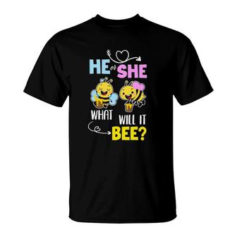 He Or She What Will It Bee Cute Gender Reveal Party T-Shirt