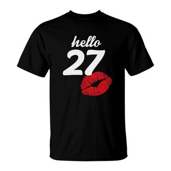 Hello 27 Years Old Gifts For Womens 27Th Birthday Gifts T-Shirt - Seseable
