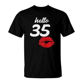 Hello 35 Years Old Gifts For Womens 35Th Birthday Gifts T-Shirt - Seseable