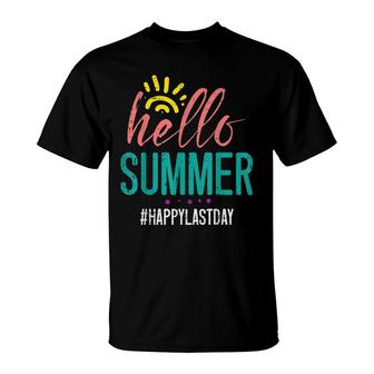 Hello Summer Happy Last Day Of School Teacher Boys Girl Kids T-Shirt - Seseable