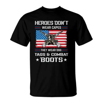 Heroes Dont Wear Capes Veteran 2022 They Wear Dog T-Shirt - Seseable