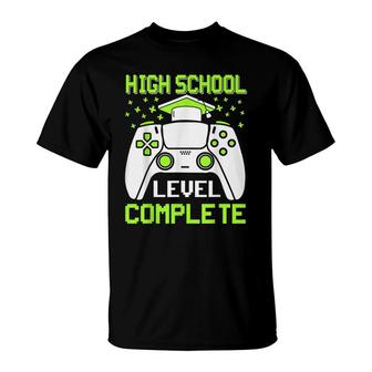 High School Level Complete Class Of 2022 Graduation Gamer T-Shirt - Seseable