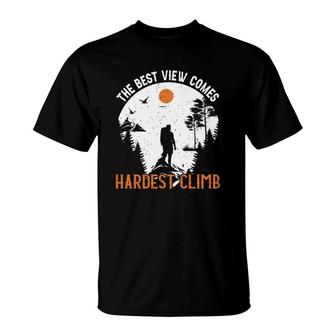Hiking The Best View Comes Explore Travel Lover T-Shirt - Seseable
