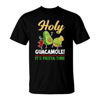Holy Guacamole Its Fiesta Time Funny Avocado Cinco De Mayo T-Shirt - Seseable