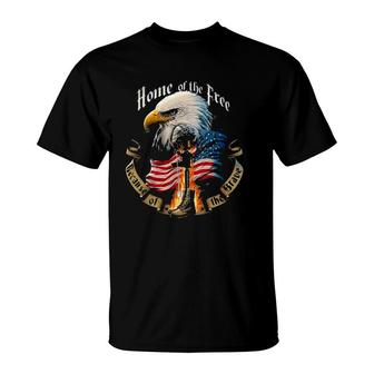 Home Of The Free Eagle New Letters T-Shirt - Seseable