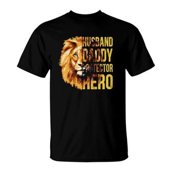 Husband Daddy Protector Hero Funny Husband Gifts From Wife T-Shirt - Seseable