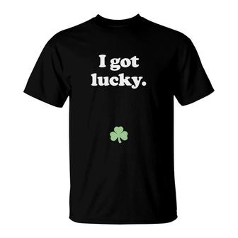 I Got Lucky Funny Pregnant St Patricks Day T-Shirt - Monsterry UK