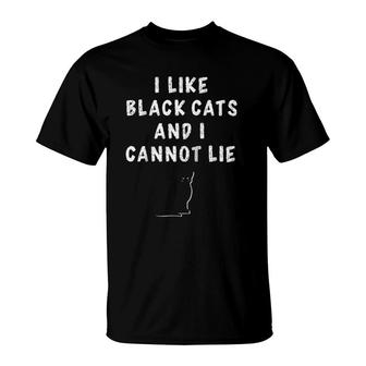 I Like Black Cats And I Cannot Lie Cat Saying Black Cat Meme Raglan Baseball Tee T-Shirt | Mazezy