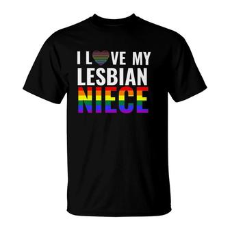 I Love My Lesbian Niece Lgbt Gay Pride Month Lesbian Unisex T-Shirt - Seseable