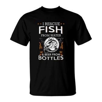 I Rescue Fish From Water Beer From Bottles New T-Shirt - Seseable