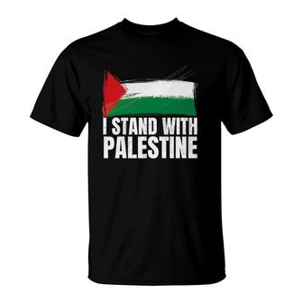 I Stand With Palestine Supporters Free Gaza Jerusalem Mosque T-Shirt - Seseable