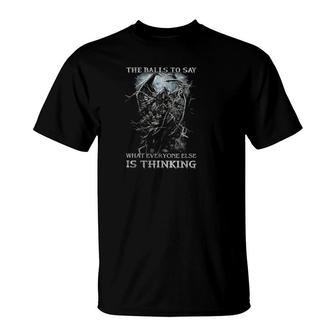 Im Not Sarcastic I Just Have The Balls To Say What Everyone Else Is Thinking Skull Wing Demons T-Shirt | Mazezy