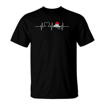 Iraq With Heartbeat Vintage Flag Of Iraq T-Shirt | Mazezy