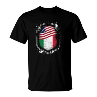 Italian American Flags Of Italy And America T-Shirt - Seseable