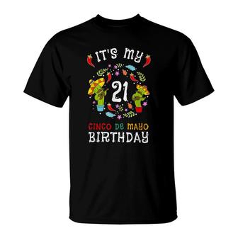 Its My 21St Birthday Cinco De Mayo Kid Men 5 De Mayo T-Shirt - Seseable