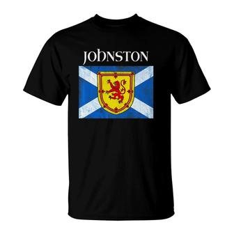Johnston Clan Scottish Name Scotland Flag T-Shirt | Mazezy