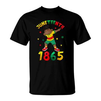 Juneteenth 1865 Dabbing Black King Boys Kids Toddlers T-Shirt - Seseable