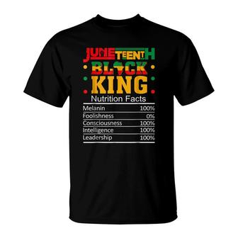 Juneteenth Black King Nutritional Facts Boys Dad Son Fun T-shirt - Thegiftio UK