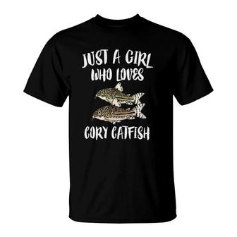 Just A Girl Who Loves Corydoras Catfish Fish T-Shirt | Mazezy