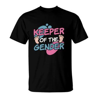 Keeper Of The Gender Baby Gender Reveal Party T-Shirt - Seseable