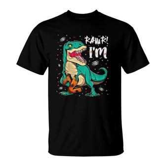 Kids 2 Years Old Dinosaurs Birthday 2Nd Party Rawrrex Boys T-Shirt - Seseable