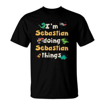Kids Cool Sebastian Personalized First Name Boys T-Shirt - Seseable