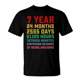 Kids Funny Vintage 7Th Birthday 7 Years Old T-Shirt - Monsterry DE