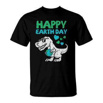 Kids Happy Earth Day Trex Dino Cute Dinosaur Boys Kids Toddlers T-Shirt | Seseable CA