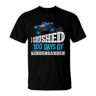 Kids I Crushed 100 Days Of Kindergarten 100Th Day Of School Boys T-Shirt - Seseable