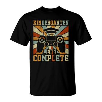 Kids Kindergarten Graduation Level Complete Video Games Boy Gamer T-Shirt - Seseable