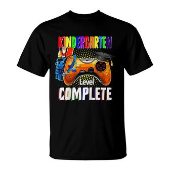 Kids Kindergarten Level Complete Last Day Of School Graduation T-Shirt - Seseable