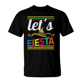 Kids Lets Fiesta Cinco De Mayo Celebration Toddler Mexican T-Shirt - Seseable