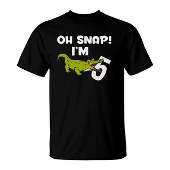 Kids Oh Snap Im 5 Crocodile Alligator T-Shirt | Mazezy