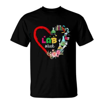 Lab Week 2022 Laboratory Tech Heart Funny Technologist T-Shirt - Seseable
